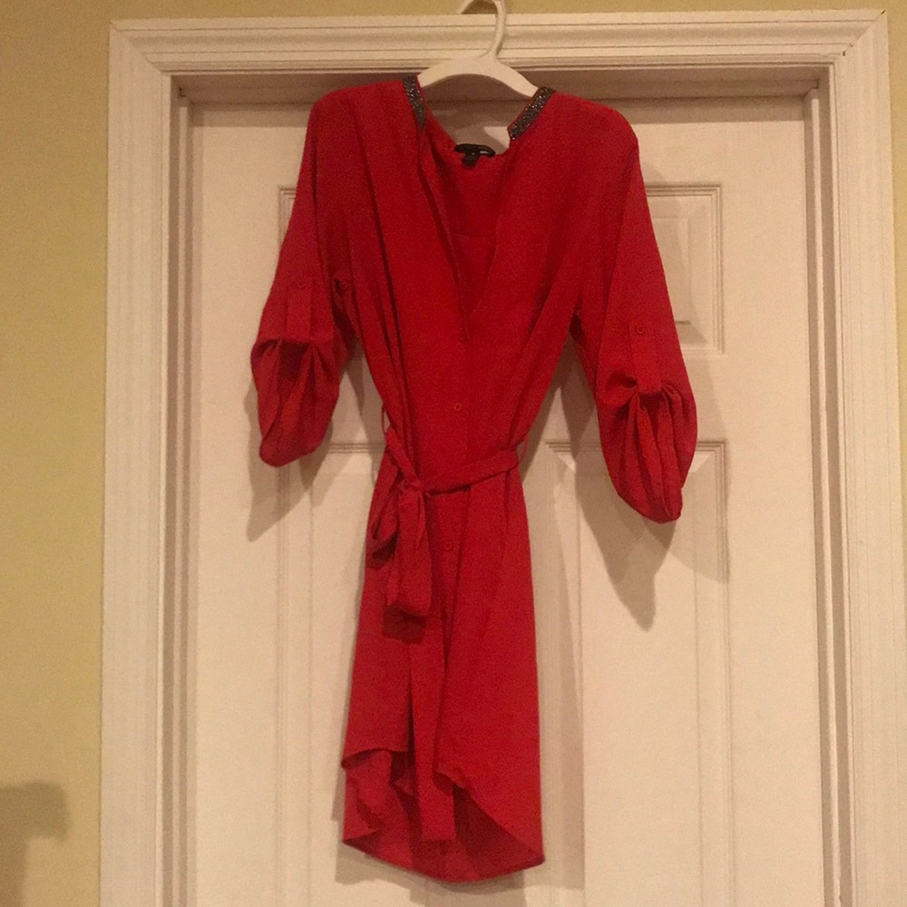 Silk elegant red dress